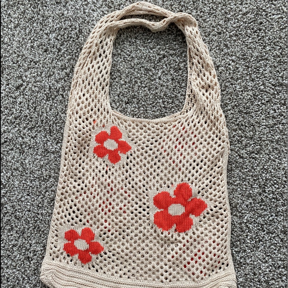 crochet flower market bag